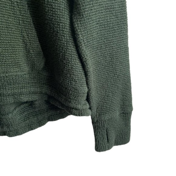 Sweaty Betty Heath Green Restful Boucle Kangaroo-Pocket Cowl Neck Sweatshirt - Picture 7 of 12